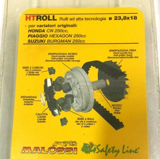 669915C0 KIT 6 RULLI VARIATORE 23,8X18 GR.21 HONDA CN 250