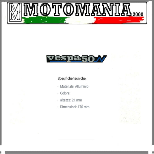 TARGHETTA VESPA PK 50 N PER COFANO LATERALE