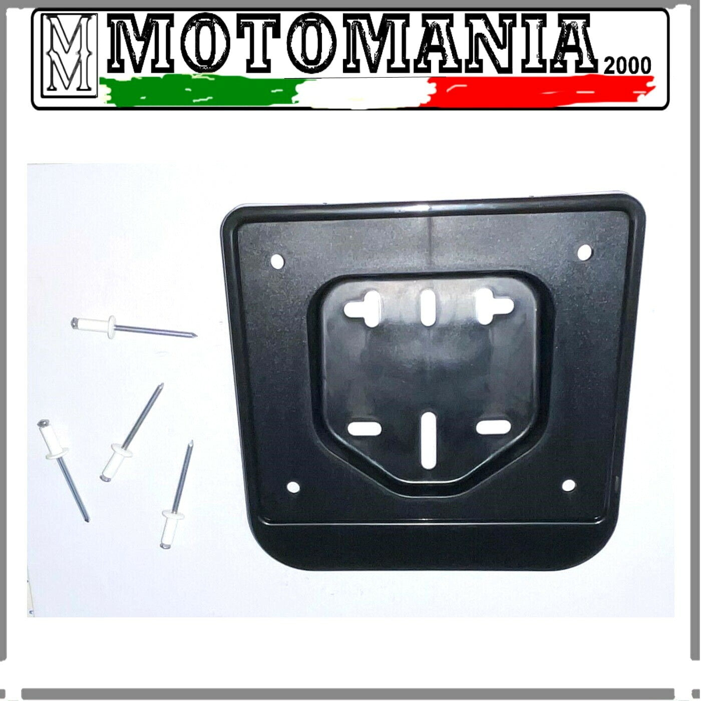 PLASTIC LICENSE PLATE HOLDER COMPLETE WITH RIVETS FOR MOPED AND SCOOTER 50
