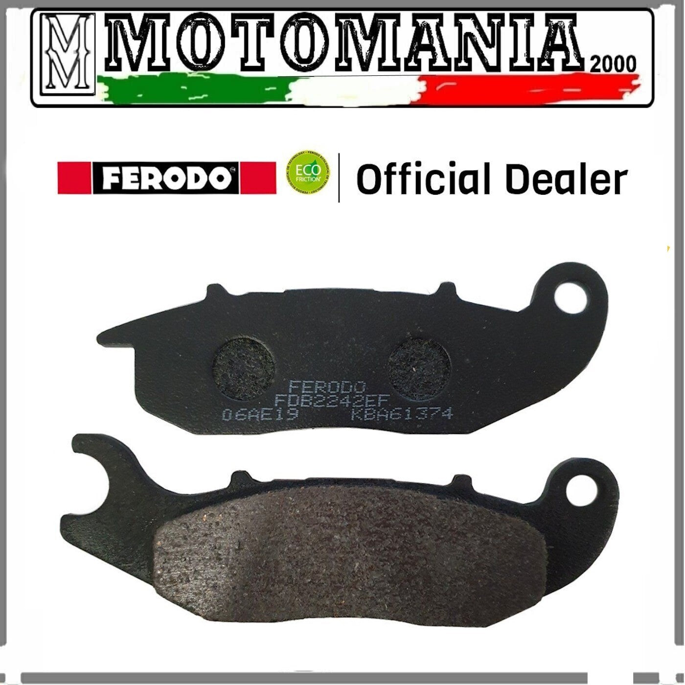 FDB2242EF PASTIGLIE FRENO ANTERIORE FERODO PER DERBI HONDA PIAGGIO