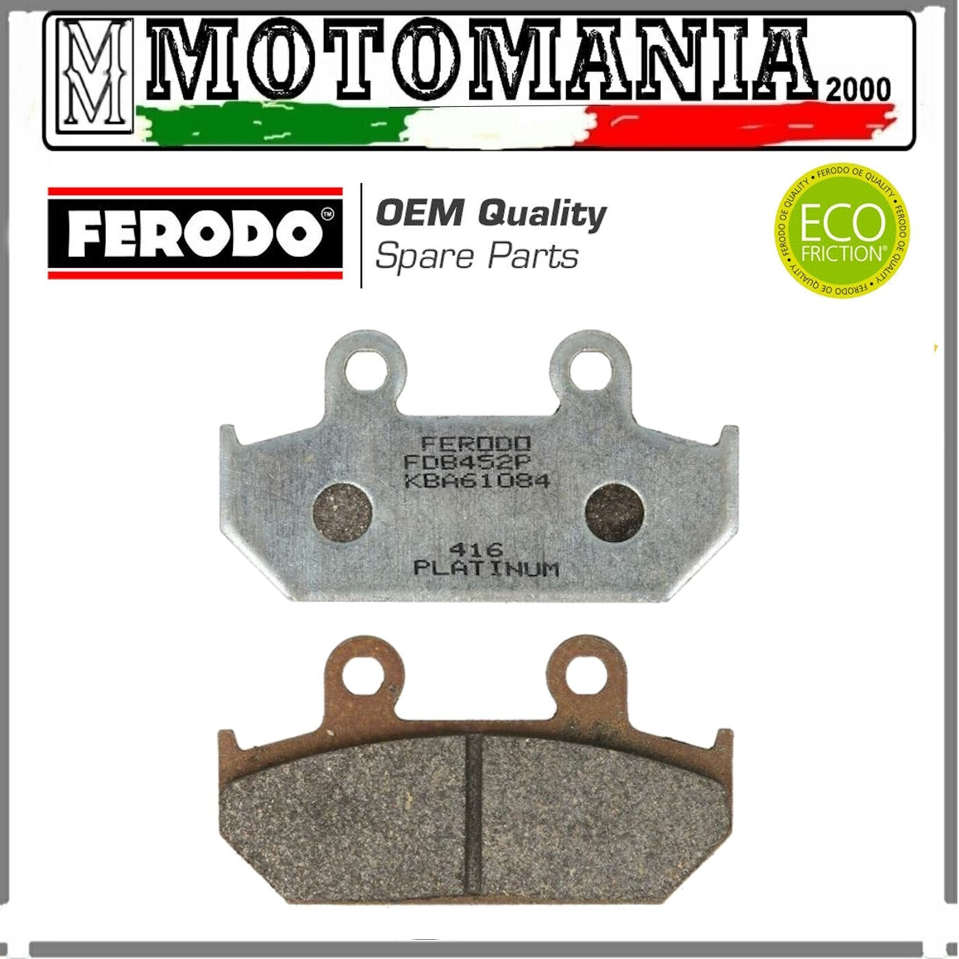 FDB452P PASTIGLIE FRENO POSTERIORE PLATINUM PER HONDA CAGIVA