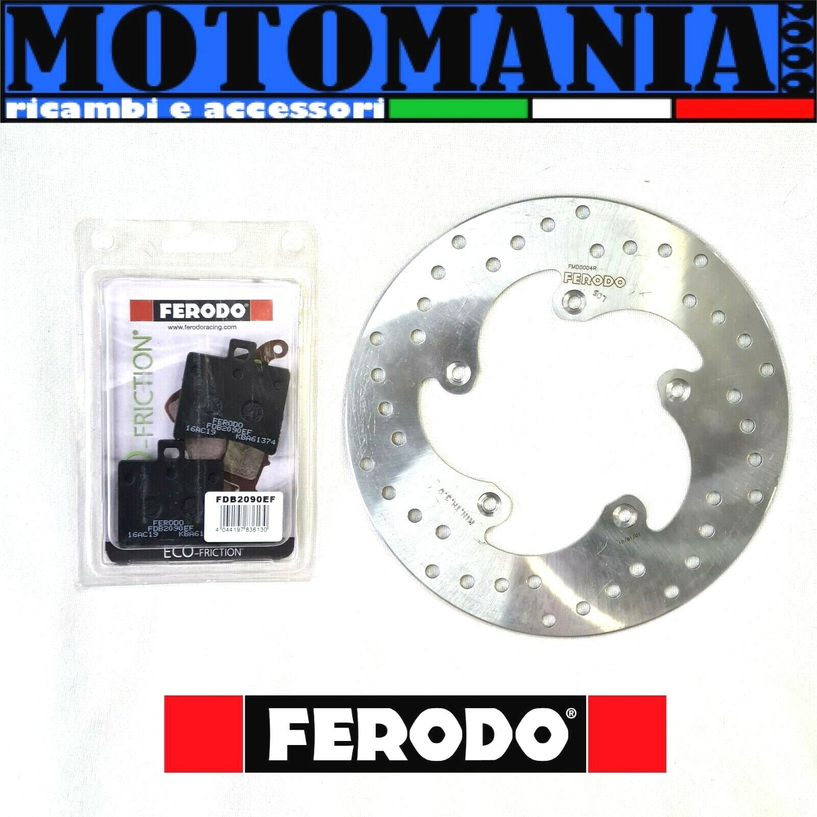 DISCO FRENO POST. + PASTIGLIE FRENO FERODO APRILIA SCARABEO LEONARDO ATLANTIC