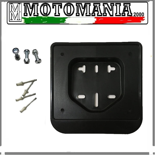 BASE PORTA TARGA  IN PLASTICA NERO PER SCOOTER 50 CC COMPLETA DI VITI E RIVETTI