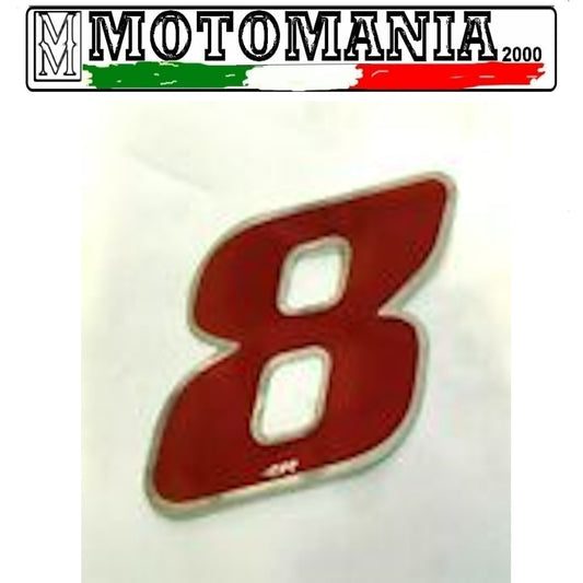 NUMERO 8 ROSSO ADESIVO LARGHEZZA 5 MM LUNGHEZZA 5 MM *