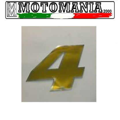 NUMERO 4 DORATO ADESIVO LARGHEZZA 10 CM ALTEZZA 10 CM  *