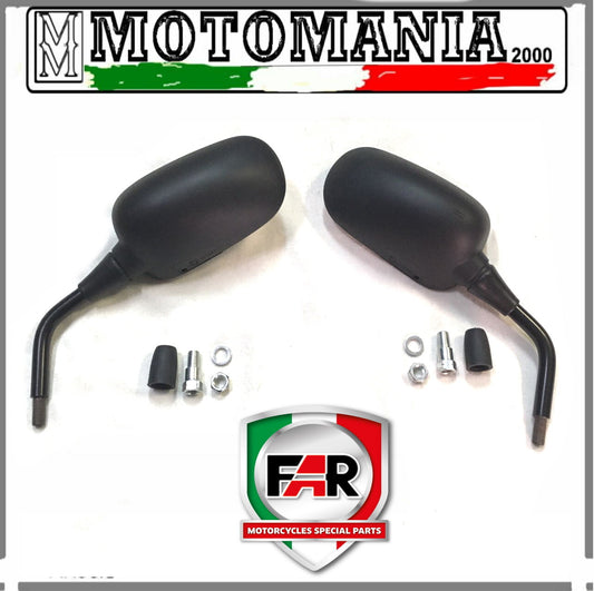 PAIR OF BLACK LEFT AND RIGHT MIRRORS FOR HONDA JAZZ 250 COMPLETE WITH ATTACHM...