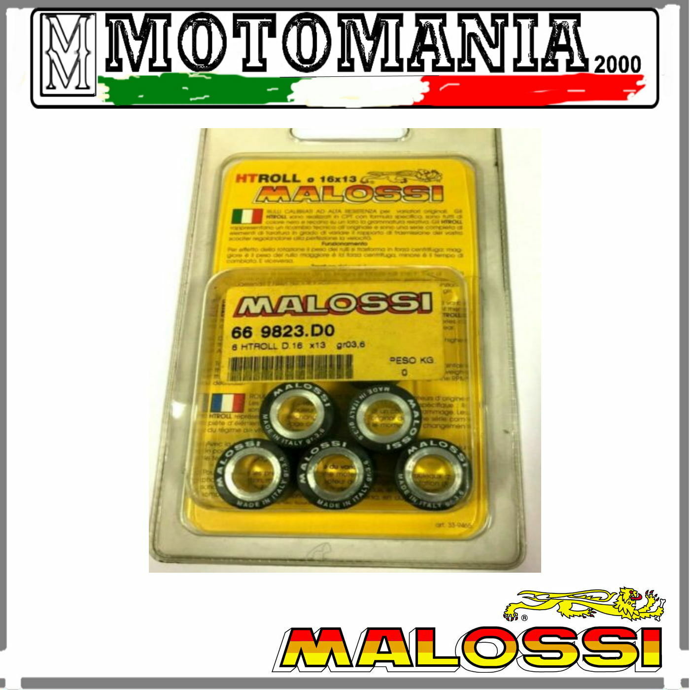 669823D0 KIT 6 ROLLERS VARIATOR 16X13 GR.03.6 MALOSSI