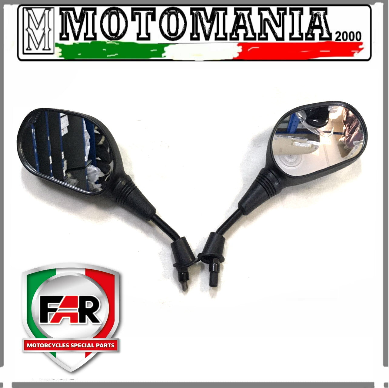 COPPIA SPECCHI RETROVISORI SX E DX NERI PER HONDA SH 125/150 2001-2007