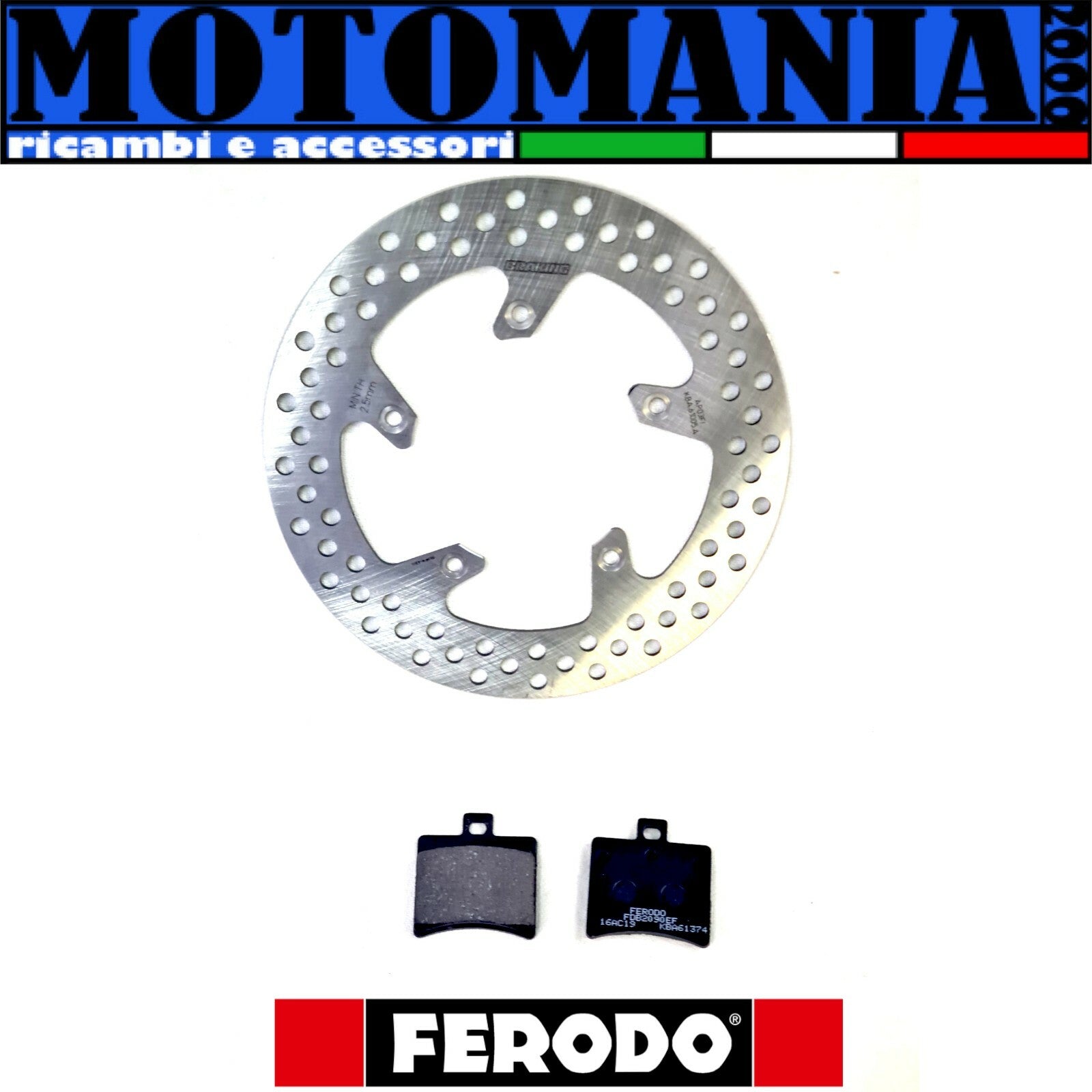BREKING BRAKE DISC + POST BRAKE PADS. APRILIA LEONARDO SCARABEO ATLANTIC