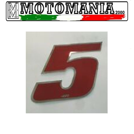 NUMERO 5 ROSSO ADESIVO LUNGHEZZA 10 MM LARGHEZZA 10 MM *