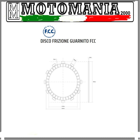 KIT 8 CLUTCH DISCS CRANKSETS FCC YAMAHA 400 WR 98/00 - YZ F 400 98/99*