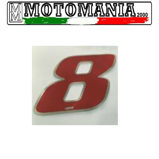 NUMERO 8 ROSSO ADESIVO LUNGHEZZA 10 MM LARGHEZZA 10 MM *