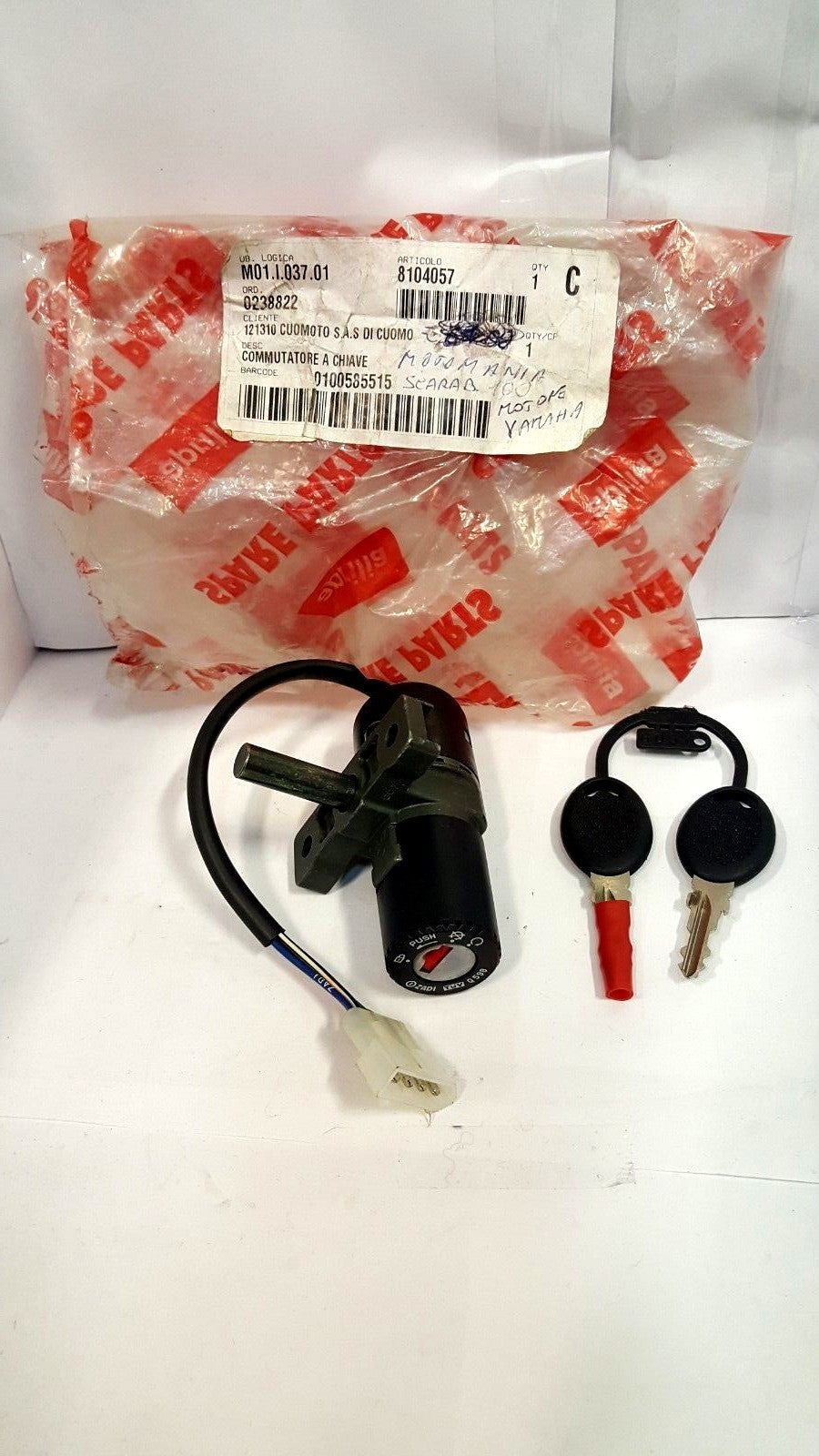 AP8104057 APRILIA SCARABEO 100 ENGINE YAMAHA YEAR 2000 KEY LOCK KIT