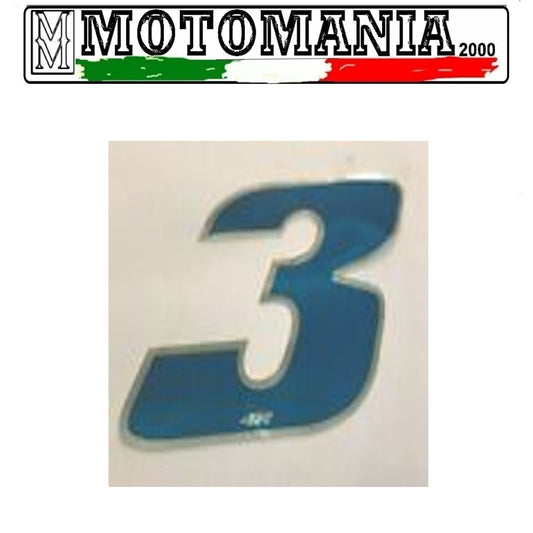 NUMERO 3 CELESTE ADESIVO LARGHEZZA 10 MM LUNGHEZZA 10 MM  *