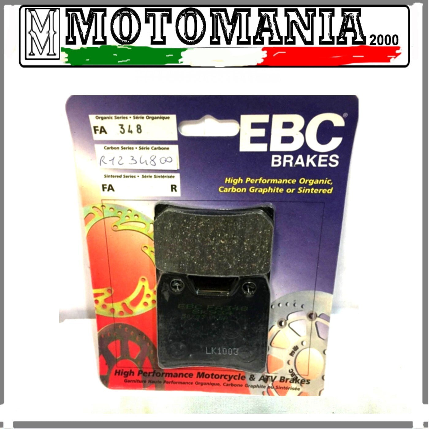 FA348  CP PASTIGLIE EBC POSTERIORE YAMAHA FZS 1000 FAZER