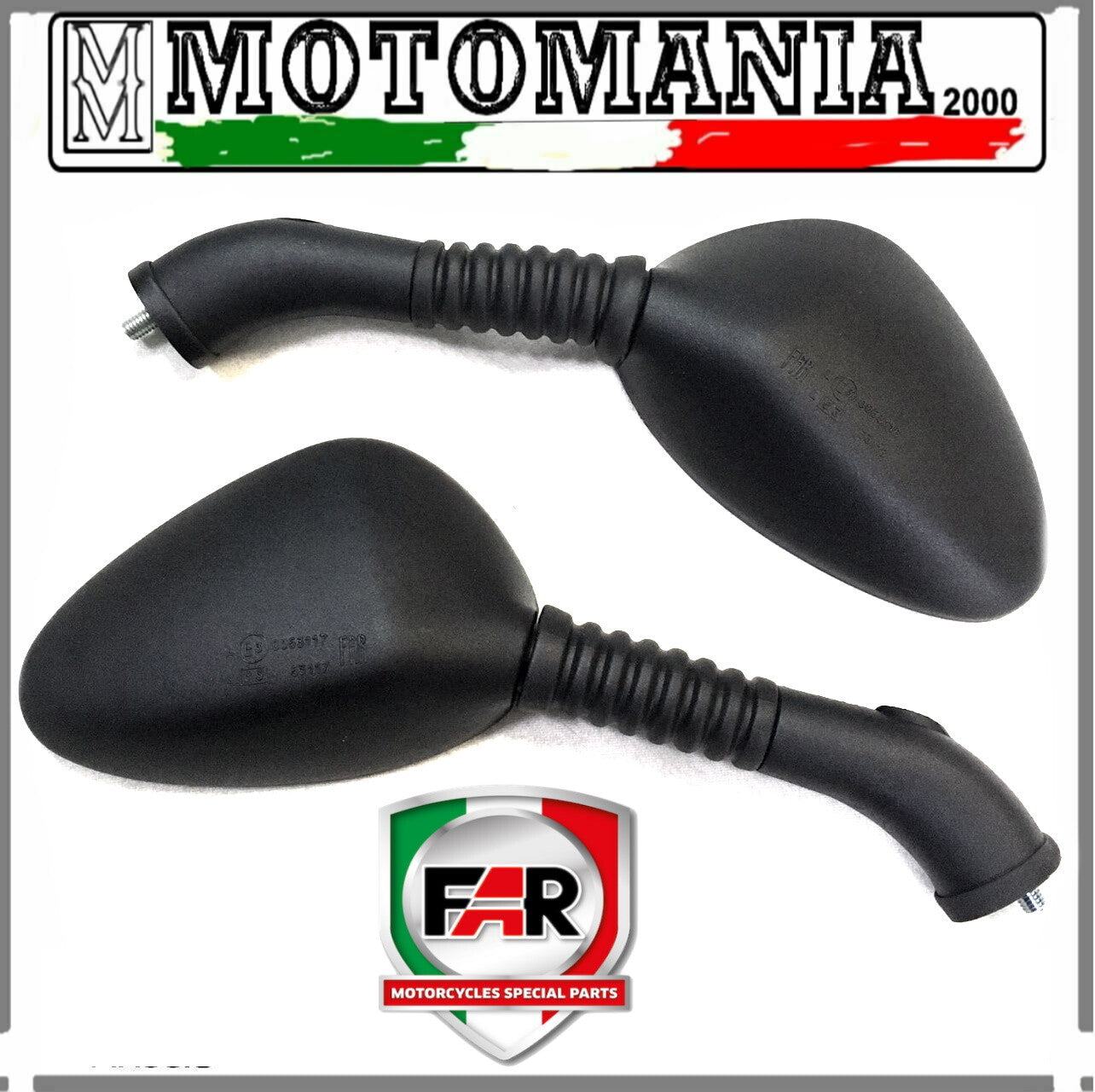 CP. BLACK LEFT AND RIGHT MIRRORS FOR HONDA FORESIGHT 250 FIRST SERIES