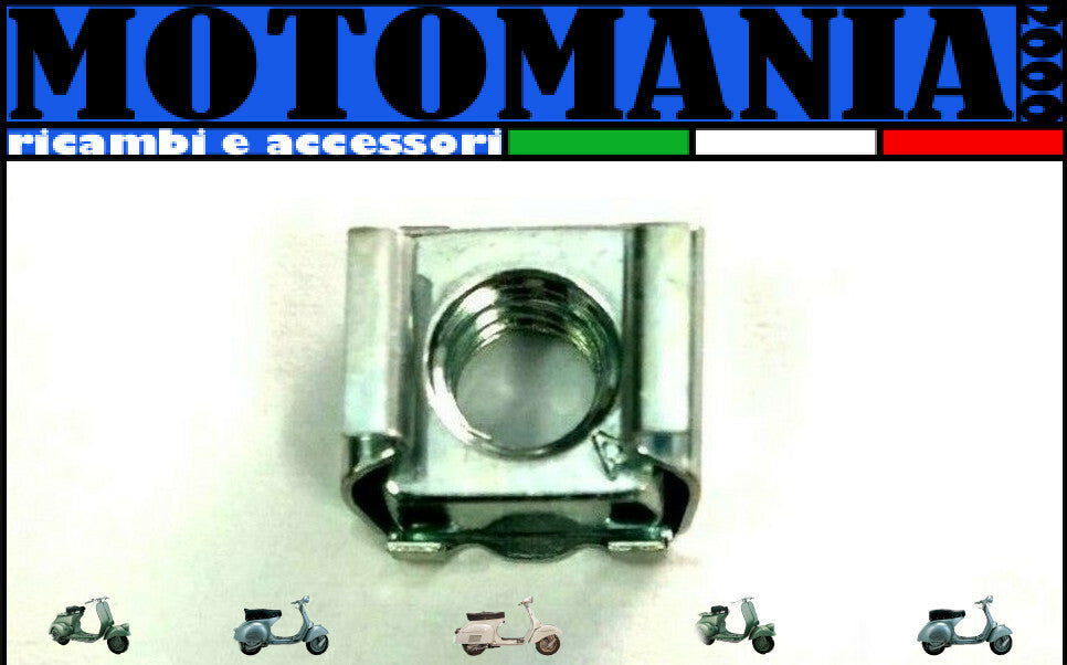 182872 ORIGINAL CAGE NUT Piaggio Ape - Vespa 6MM