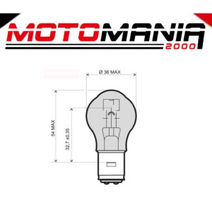 LAMPADINA RMS 12V 35/35W BA20D - BIANCA