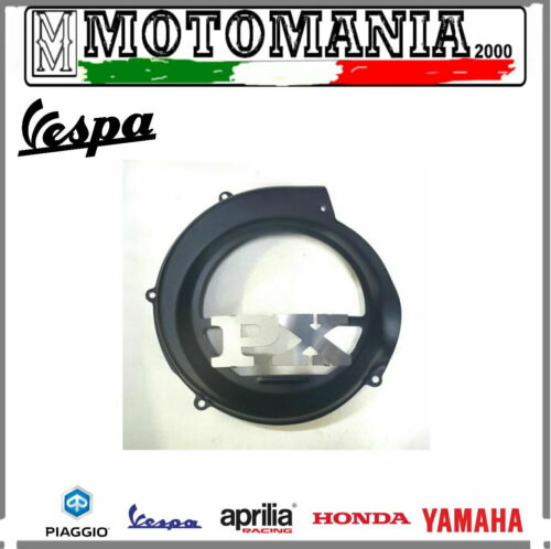 COPRIVENTOLA VESPA PX 125 150 200 NERO CON SCRITTA IN ACCIAIO + OMAGGIO - immagine 2
