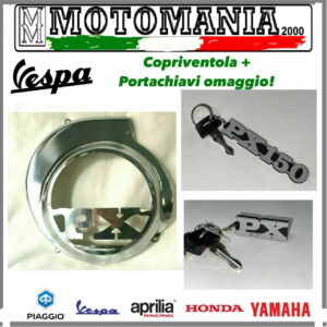 COPRIVENTOLA VESPA PX CROMATO CON LOGO SCRITTA PX TUTTI I MODELLI PIU' OMAGGIO